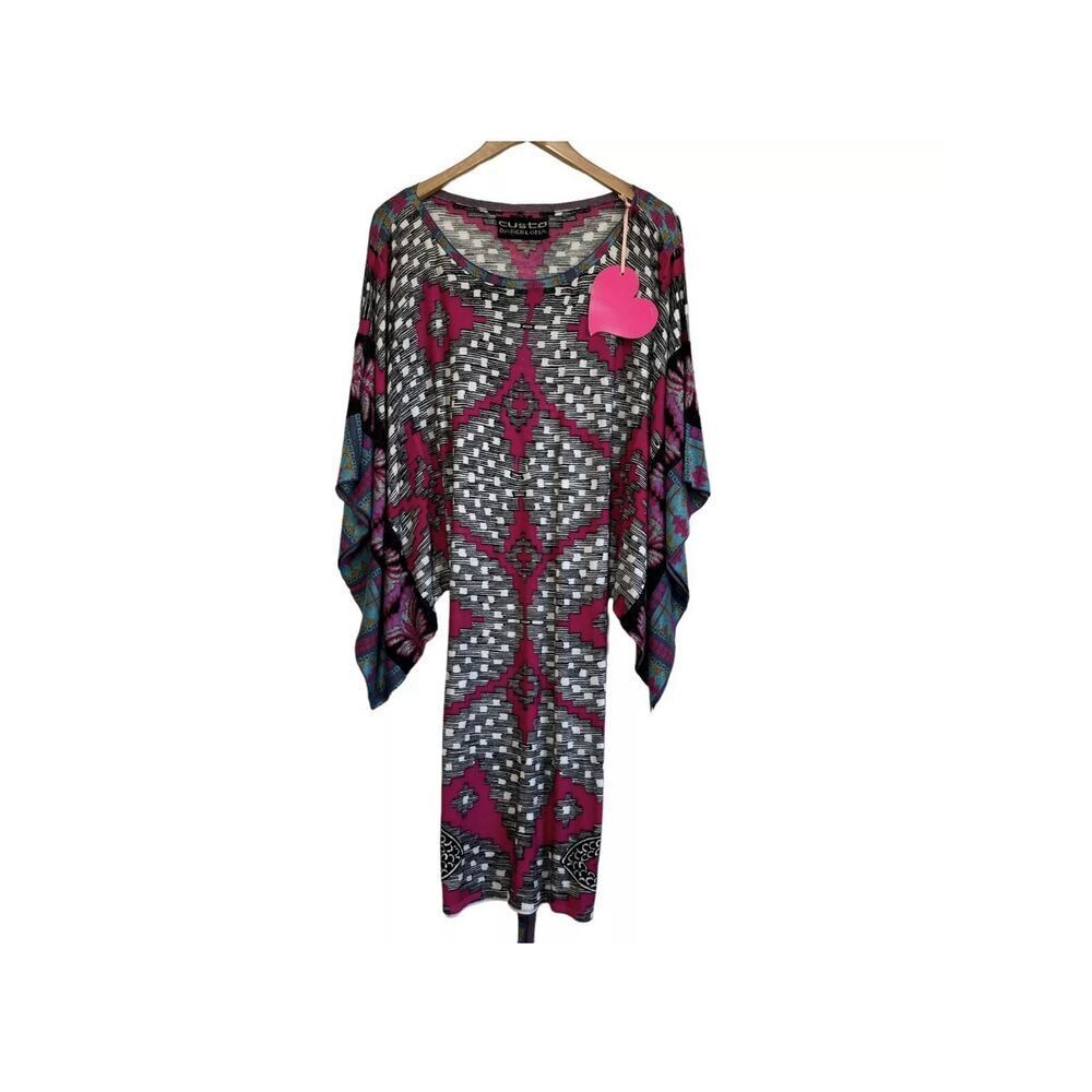 Custo Barcelona Y2K Geo Pattern Kimono Sleeve Mini Dress Size S - Picture 14 of 16